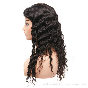 Grade 11A 250 Density Raw Custom Short Wavy 12 Inch Remy Curly Body Indian Long Hair Loose Deep Wave Wig